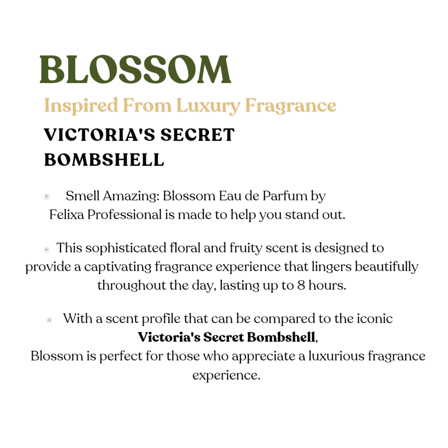 Felixa Professional Blossom Fragrance Eau de Parfum, 60ml | Floral & Fruity Unisex Scent with Jasmine, Rose & Citrus Notes | Long-Lasting Perfume for Everyday Wear | Perfect Gift for Her | Ideal for Any Occasion