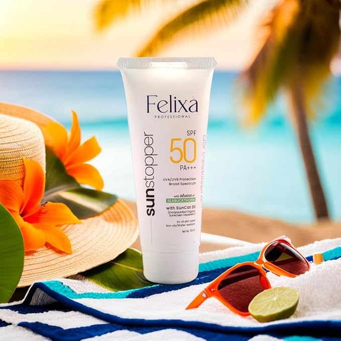 Felixa Sunstopper,Aqua gel Sunscreen, No white-cast, SPF 50 PA+++ 100 ML for Men & Women