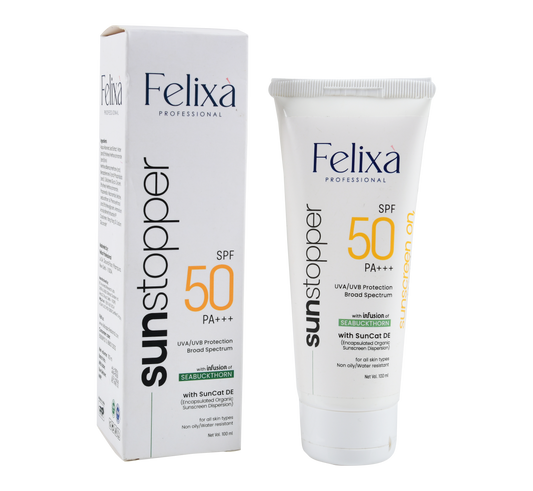 Felixa Sunstopper,Aqua gel Sunscreen, No white-cast, SPF 50 PA+++ 100 ML for Men & Women