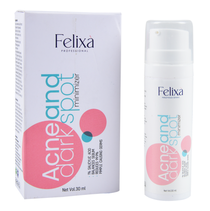 Felixa Professional Acne & Dark Spot Minimizer Gel with 1% Salicylic Acid, Niacinamide & Hyaluronic Acid – Targets Acne, Fades Dark Spots, & Enhances Skin Radiance for All Skin Types