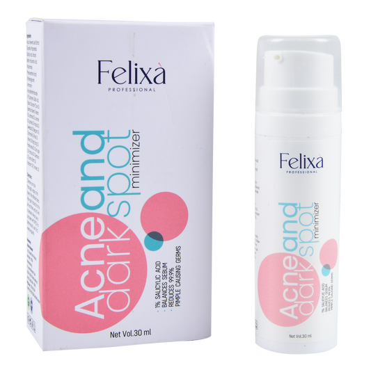 Felixa Professional Acne & Dark Spot Minimizer Gel with 1% Salicylic Acid, Niacinamide & Hyaluronic Acid – Targets Acne, Fades Dark Spots, & Enhances Skin Radiance for All Skin Types