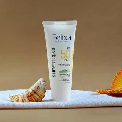 Felixa Sunstopper,Aqua gel Sunscreen, No white-cast, SPF 50 PA+++ 100 ML for Men & Women