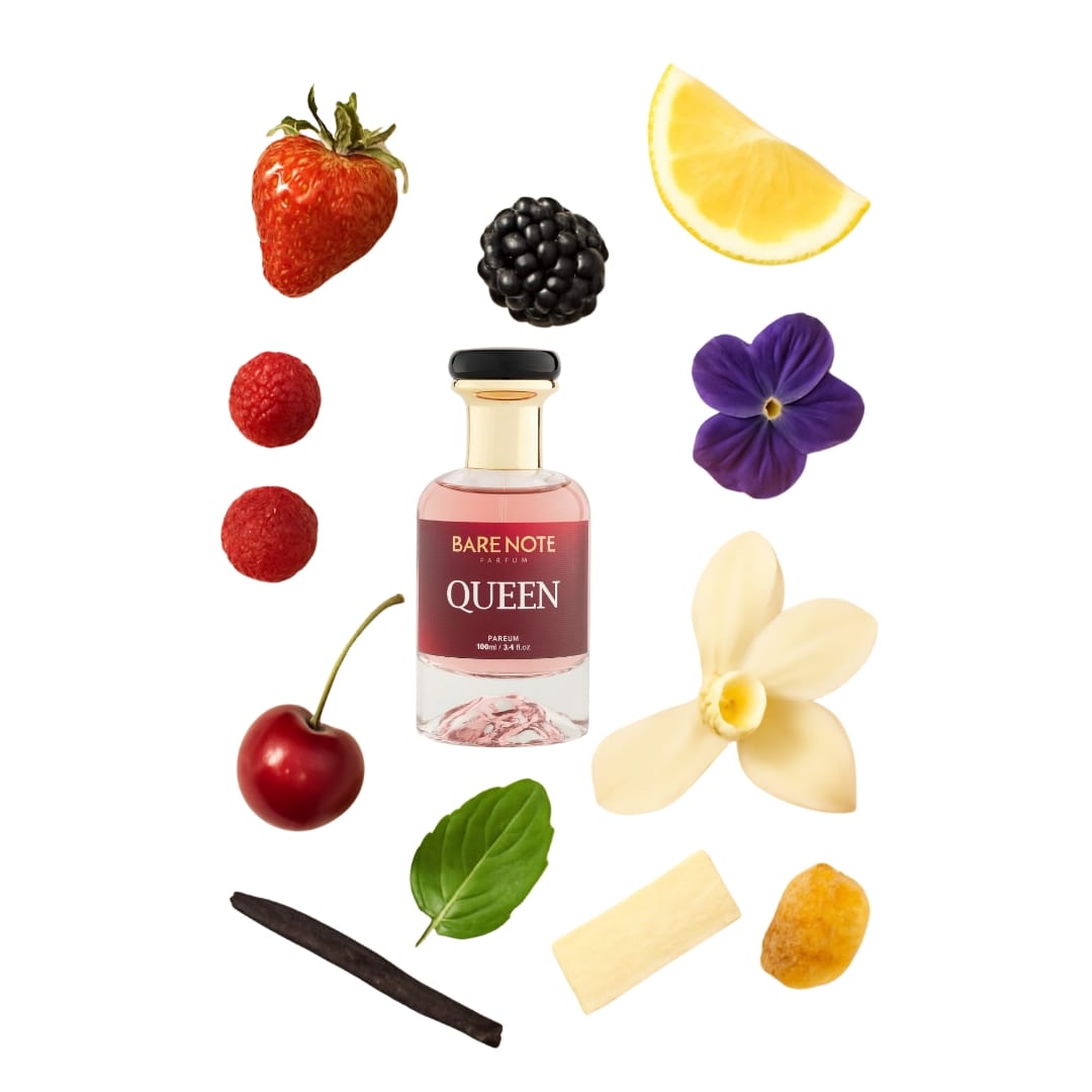 Queen by Bare Note Parfum – A Fruity Floral Elegance | Long-Lasting Perfume for Everyday Wear | Perfect Gift for Her | Ideal for Any Occasion | Timeless Sophistication | 100 ML Perfume